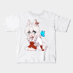 Chibi neko kitsune girl Kids T-Shirt